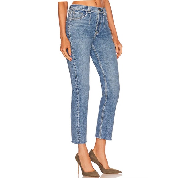 NWT FREE PEOPLE x Care FP A New Day Mid Rise Straight Leg Jean In ISLA Blue